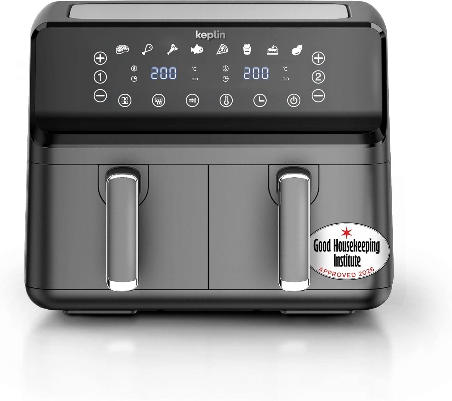 Keplin 9L Dual Zone Air Fryer - 8 in1 Cooking Functions - 2700W Energy-Saving Cooker - Extra-Large Capacity for Healthy Meals - Roast, Bake, Dehydrate, Reheat,- Family Size (9L)- 2 Years Warranty