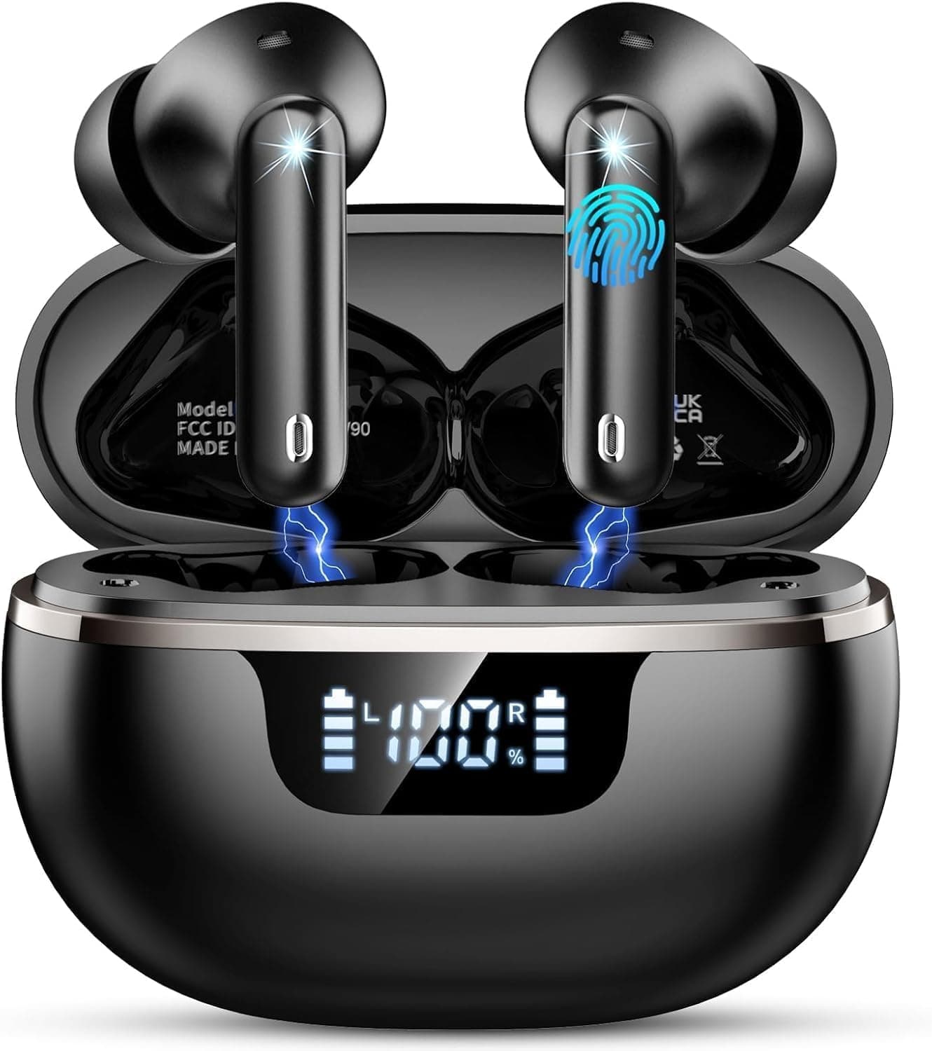 2026 Wireless Earbuds, Bluetooth 5.4 Headphones HiFi Stereo, 50H Playtime Ear buds with 4 ENC Noise Cancelling Mics, IP7 Waterproof Earbuds with LED Display, Fast Charging, In Ear Earphones Deep Bass: Amazon.co.uk: Electronics &amp; Photo