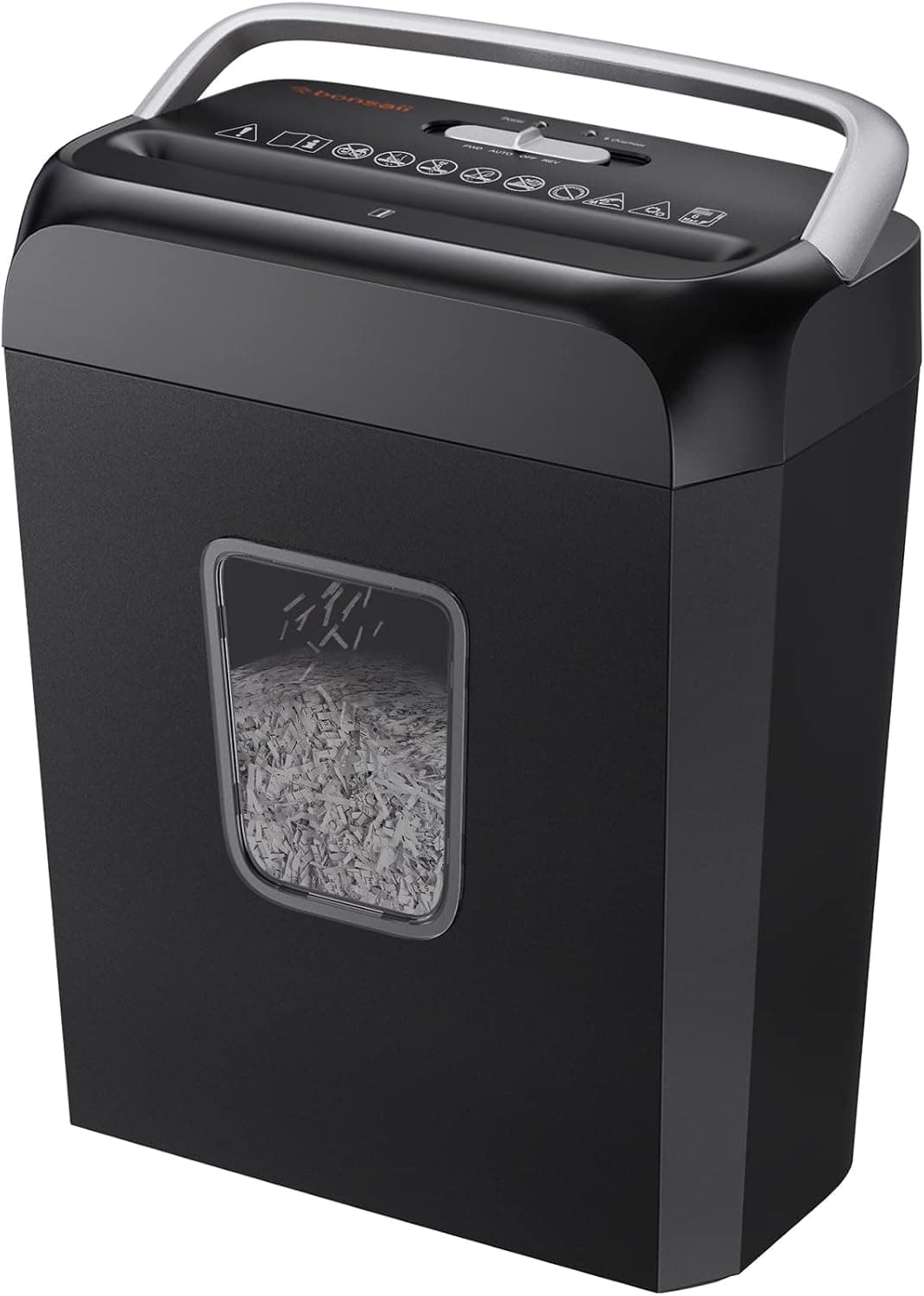 Bonsaii 6 Sheet Cross Cut Paper Shredder, Compact Shredder for Home &amp; Small Office Use, Shreds Credit Cards, Staples, and Clips, Portable Handle Design, 13L Bin (C237-B Upgrade Version): Amazon.co.uk: Stationery &amp; Office Supplies