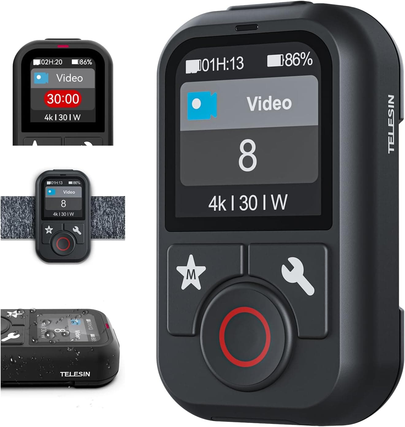 TELESIN T13 Waterproof Remote Control for GoPro Hero 13/12/11/10/9/8/Max, 60 Meters Control Range, Colorful LCD Display, Multi-Language Support, Smart Wireless Controller: Amazon.co.uk: Electronics &amp; Photo