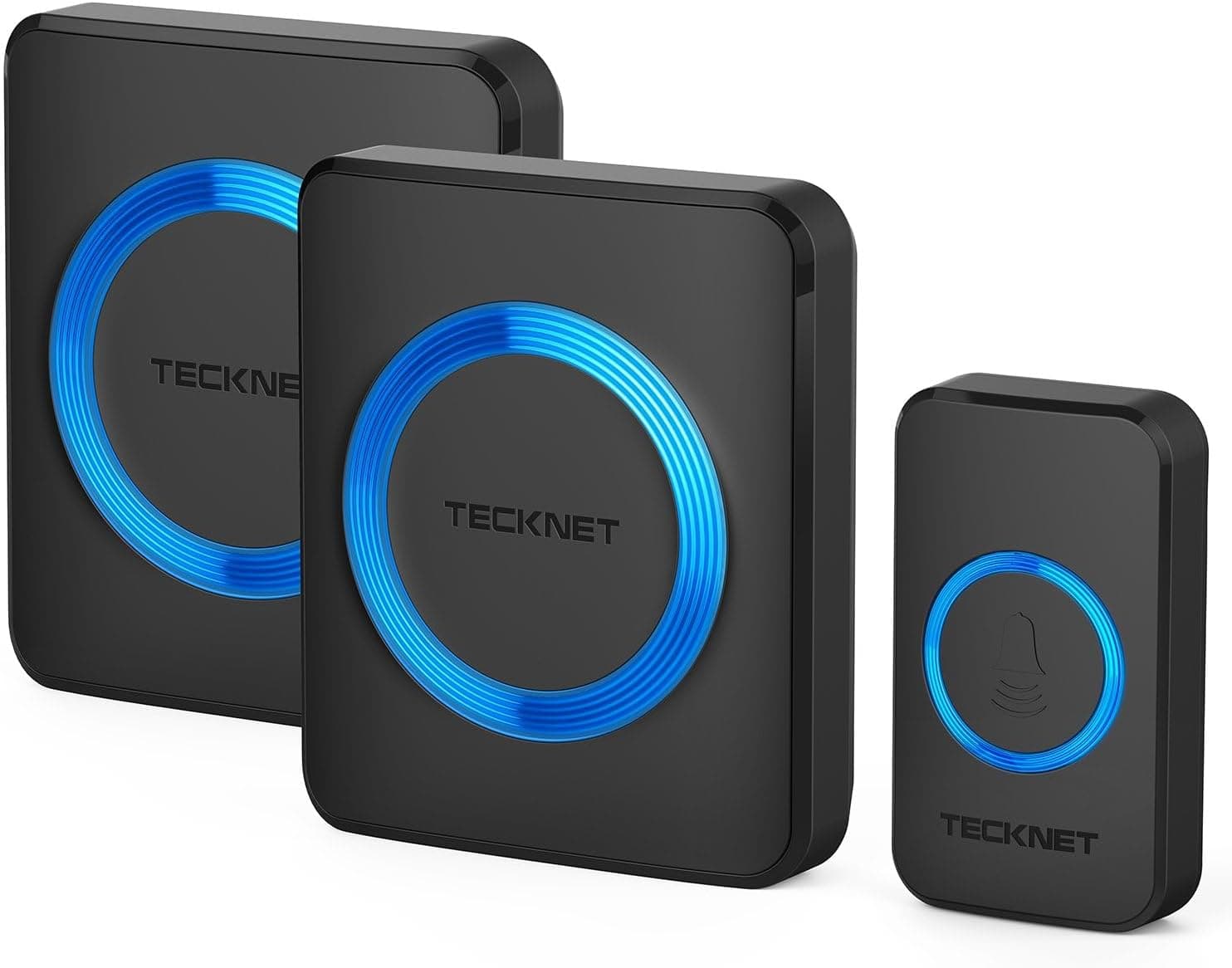 TECKNET Wireless Doorbell, Doorbell IP65 Waterproof Twin Wall Plug-in Cordless Door Chime Kit with 400m Range, 60 Chimes, 120dB Loud 5-Level Volume &amp; Blue Light, Plug in Door Entry Bell: Amazon.co.uk: DIY &amp; Tools