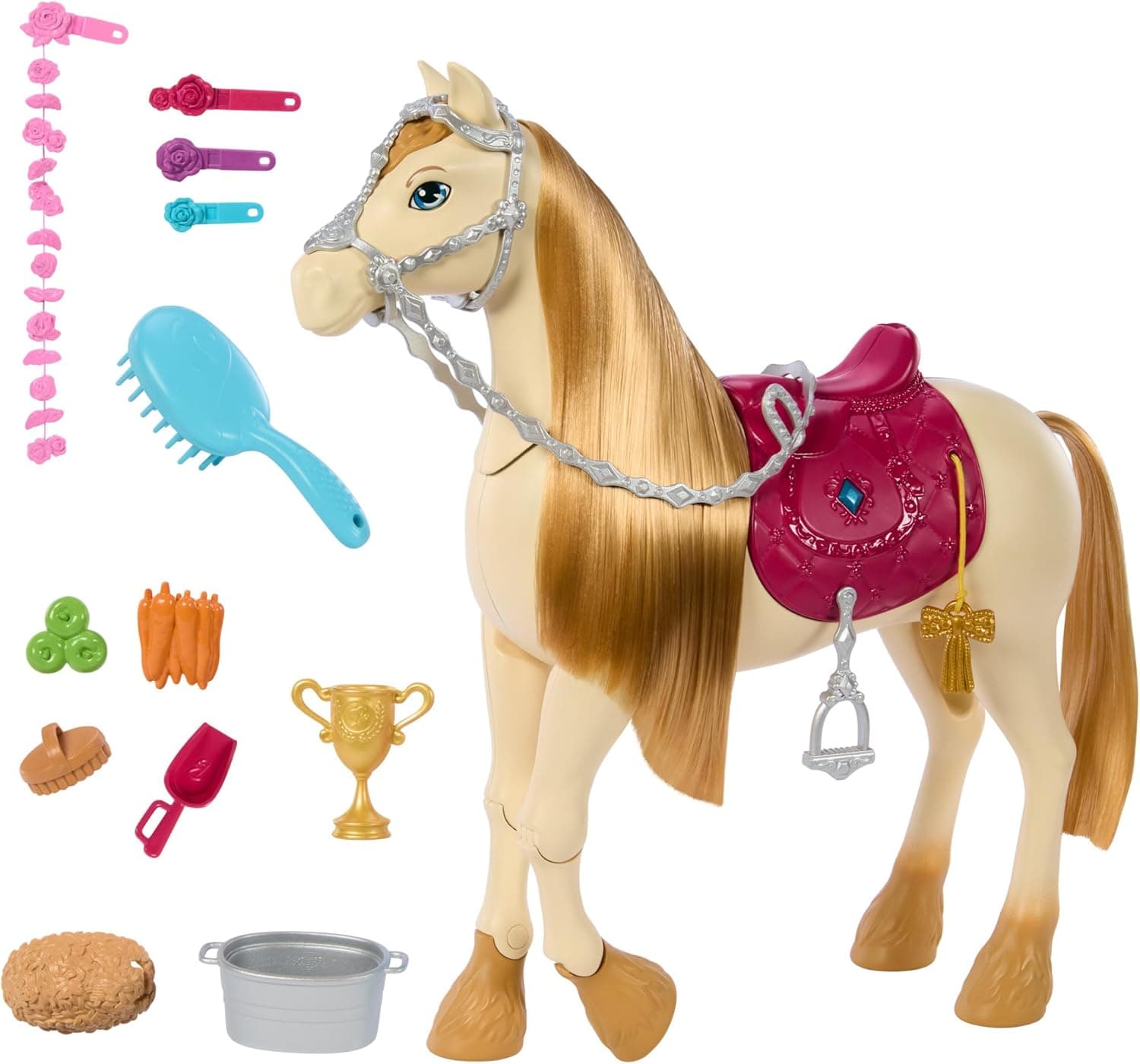 Barbie Horse with Sounds, Music &amp; Accessories, Inspired by Barbie The Great Horse Chase, Toy Moves, Dances &amp; Blinks Eyes, HXJ42