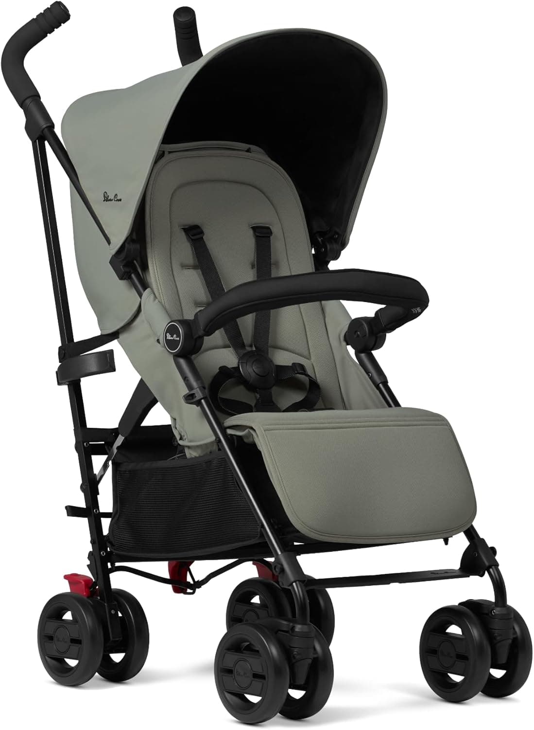 Silver Cross - Pop Pushchair - Foldable Travel Stroller - Buggy - Adjustable/Lie Flat Seat - Newborn to 4 Years - Sage | A Stroller Packed with Practical Features, Umbrella Fold With Carry Handle, Oversized Lie-Flat Seat with Room for Growth