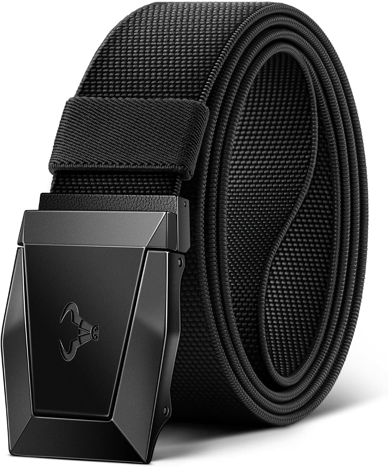 BULLIANT Tactical Belt for Men, Military Hiking Rigger Heavy Duty Nylon Web Work Belt 1.5" with Quick Release Metal Buckle,Black2650,34"-38" Waist Adjustable