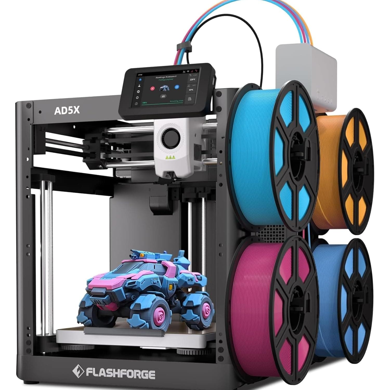 Flashforge Adventurer 5X 3D Printer with Multi-Color Printing,Customize with IFS,AD5X Multi-Material/Full-auto leveling 3D Printer,Max Speed: 600mm/s,Auto 4kg Filament Refill,Compact Integrated Design: Amazon.co.uk: Business, Industry &amp; Science