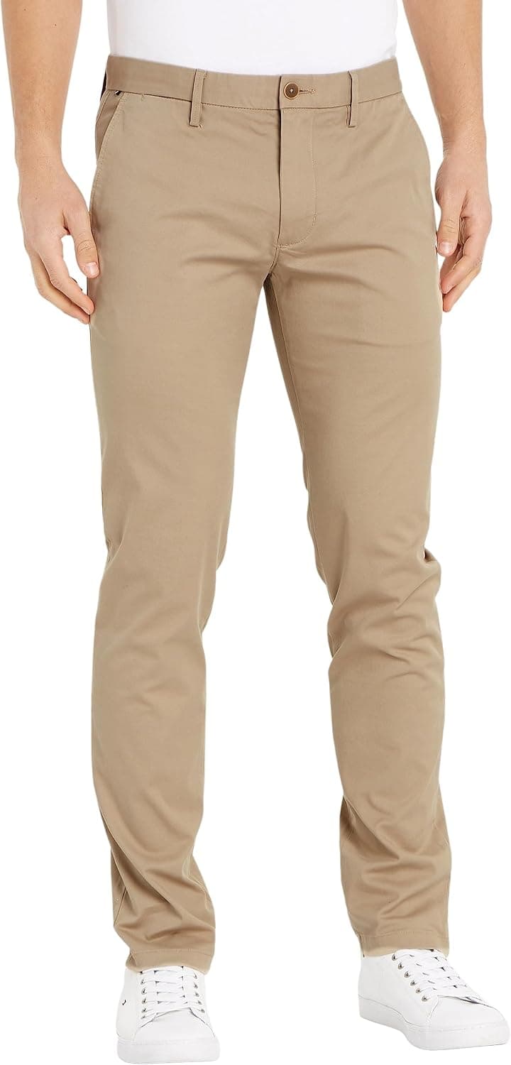 Tommy Hilfiger Men’s Core Bleecker 1985 Pima Cotton Chinos, Beige (Batique Khaki), 32W/32L