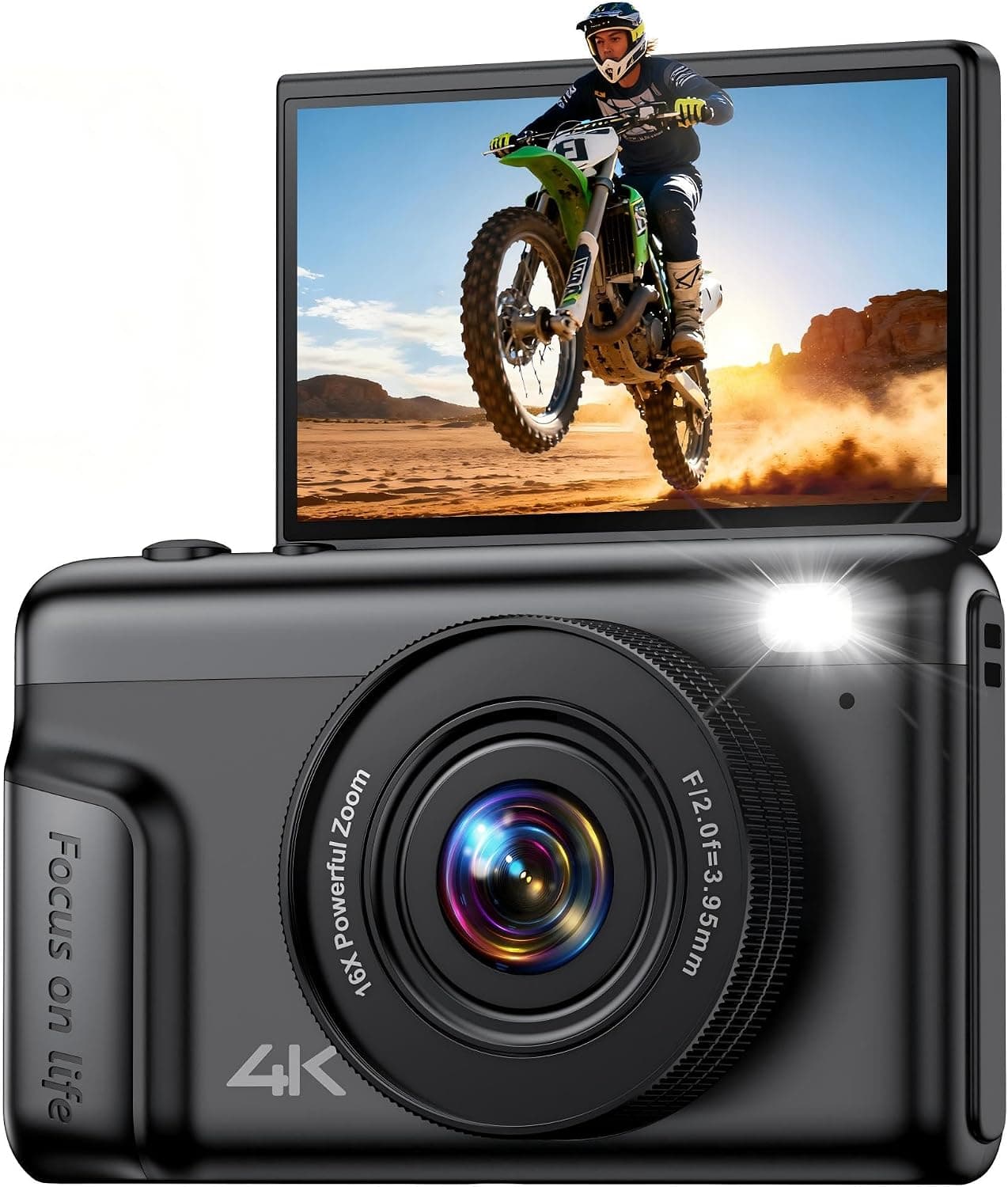 4K Digital Camera Photography for Vlogging: 64MP Compact Cameras with Flip Screen 16X Zoom - Gift for Beginners/Enfant/Teen - Vintage Appareil Photo Video Cam Black for Boys Girls: Amazon.co.uk: Electronics &amp; Photo