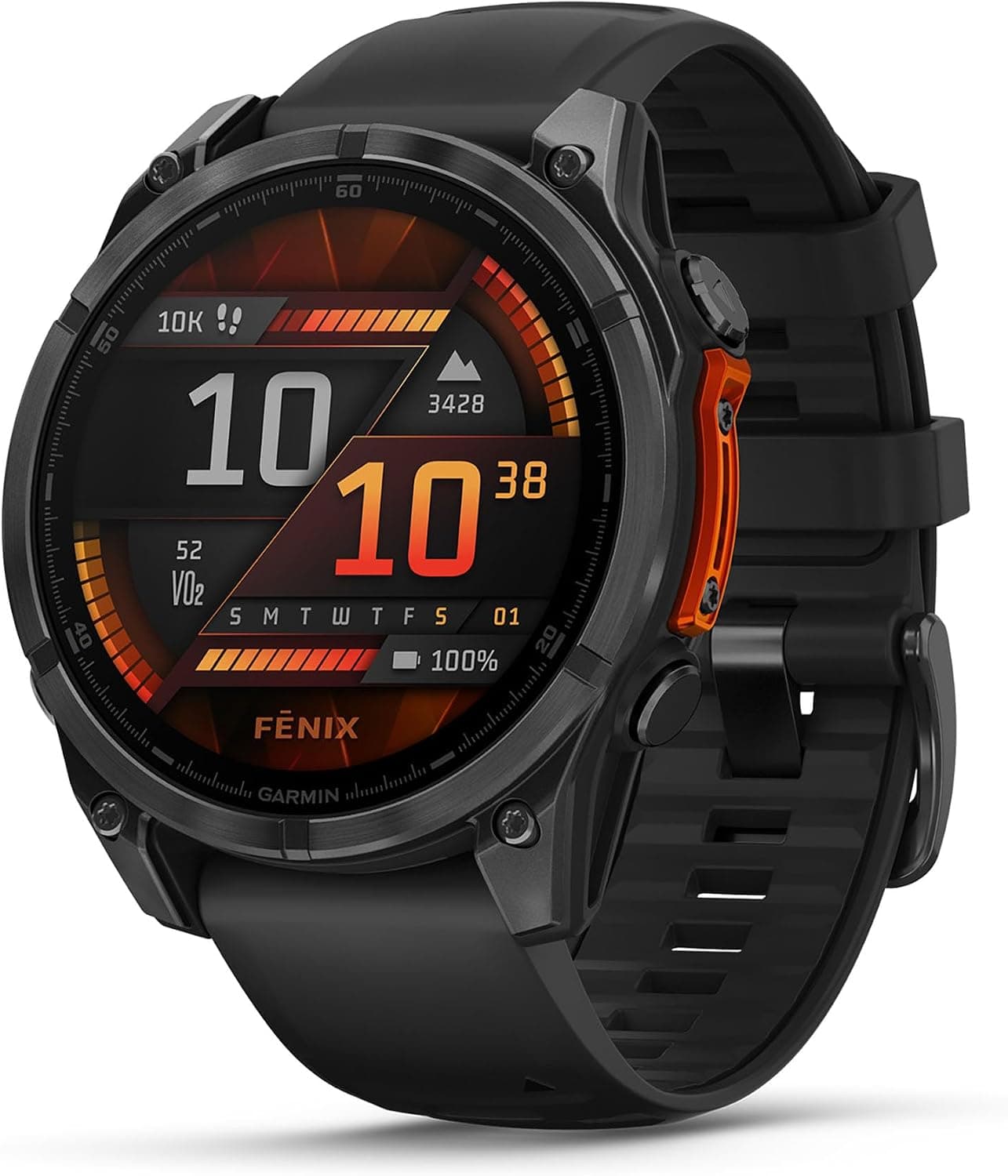 Garmin fēnix 8, 47mm Premium GPS smartwatch, AMOLED touchscreen, multisport, advanced health &amp; training features,built-in LED flashlight, adventure watch with up to 16 days battery life, Slate Grey