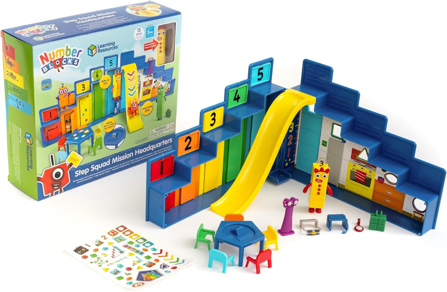 Learning Resources Numberblocks Step Squad Mission Headquarters Deluxe Playset, Ages 3+, Numberblocks Toy, Imaginative Spy Play with Collectible Figure &amp; Hidden Features
