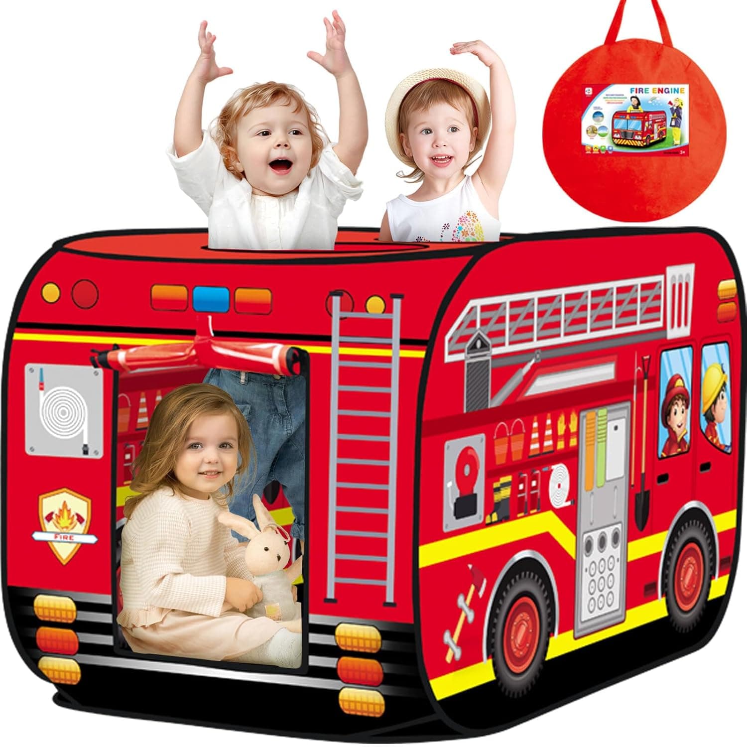 Britik Toys for 3-8 Year Old Kids: Truck Play Tent Pop Up Playhouse Toys for Kids Gifts for 3 4 5 6 7 8 Year Old Boys Girls Toy Presents Foldable Play Tent Set Outdoor Indoor Garden Childrens Toy