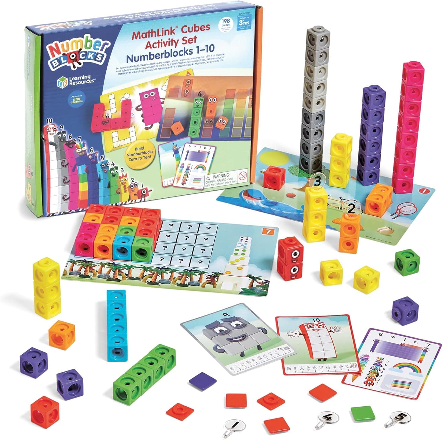 Learning Resources Numberblocks MathLink Cubes Activity Set, Ages 3+, Build Numberblocks 1–10, Learn Counting &amp; Number Sense