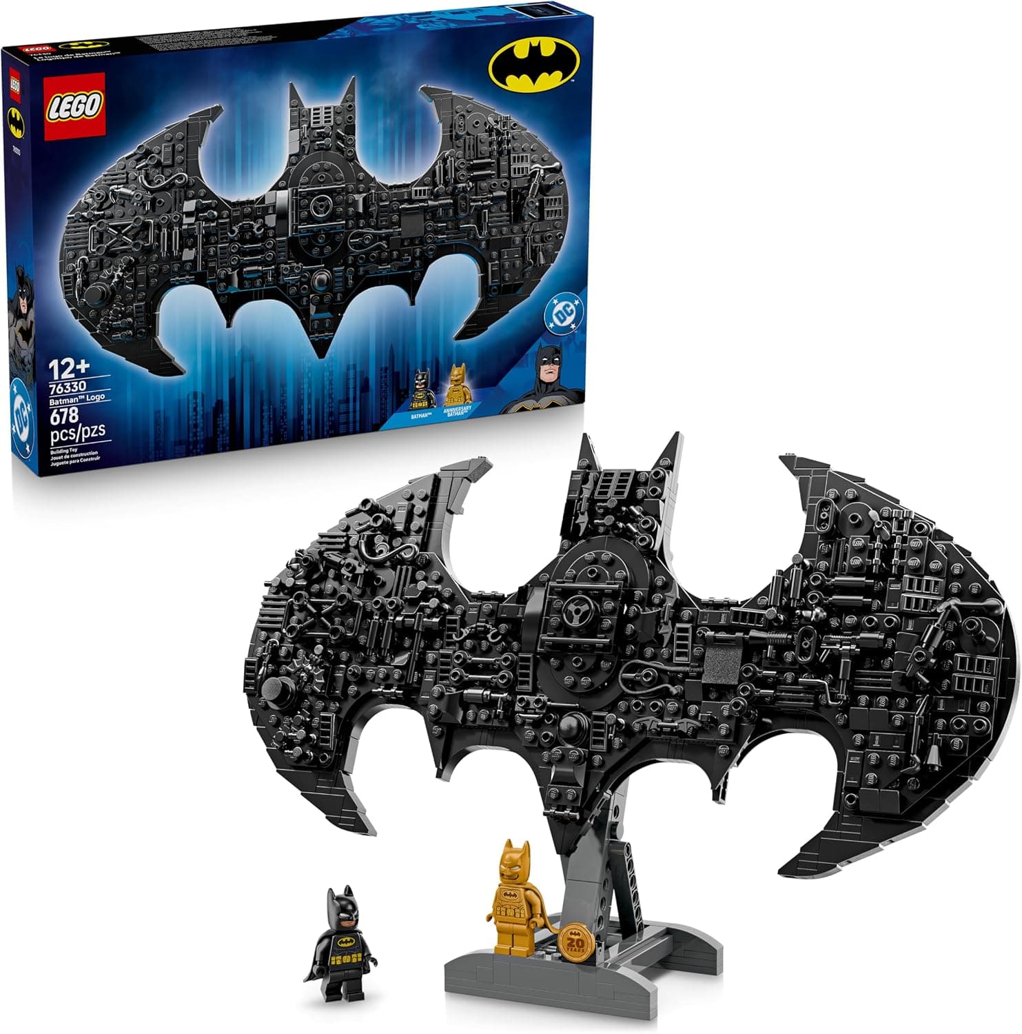 LEGO DC Batman Logo - Superhero Toy w/ 2 Collectible Minifigures - 3D DIY Wall Art or Room Decor - Gift Idea for 12+ Year Old Boys &amp; Teenage Movie Fans - 76330