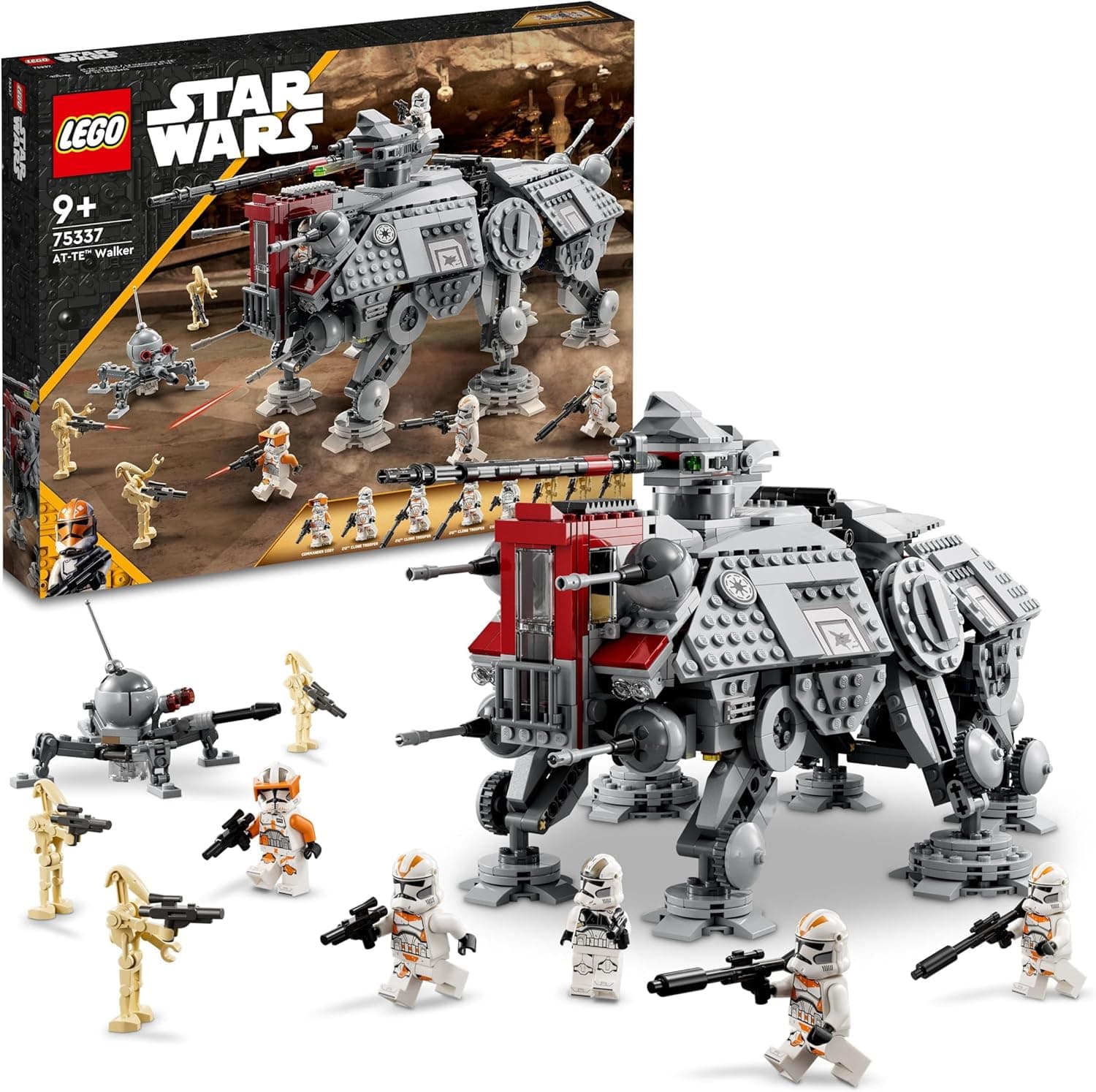 LEGO Star Wars 75337 AT-TE Walker Building Toy with 3 212th Clone Trooper Minifigures, plus Dwarf Spider &amp; Battle Droid Figures - Gift for 9+ Year Old Boys &amp; Revenge of the Sith Fans