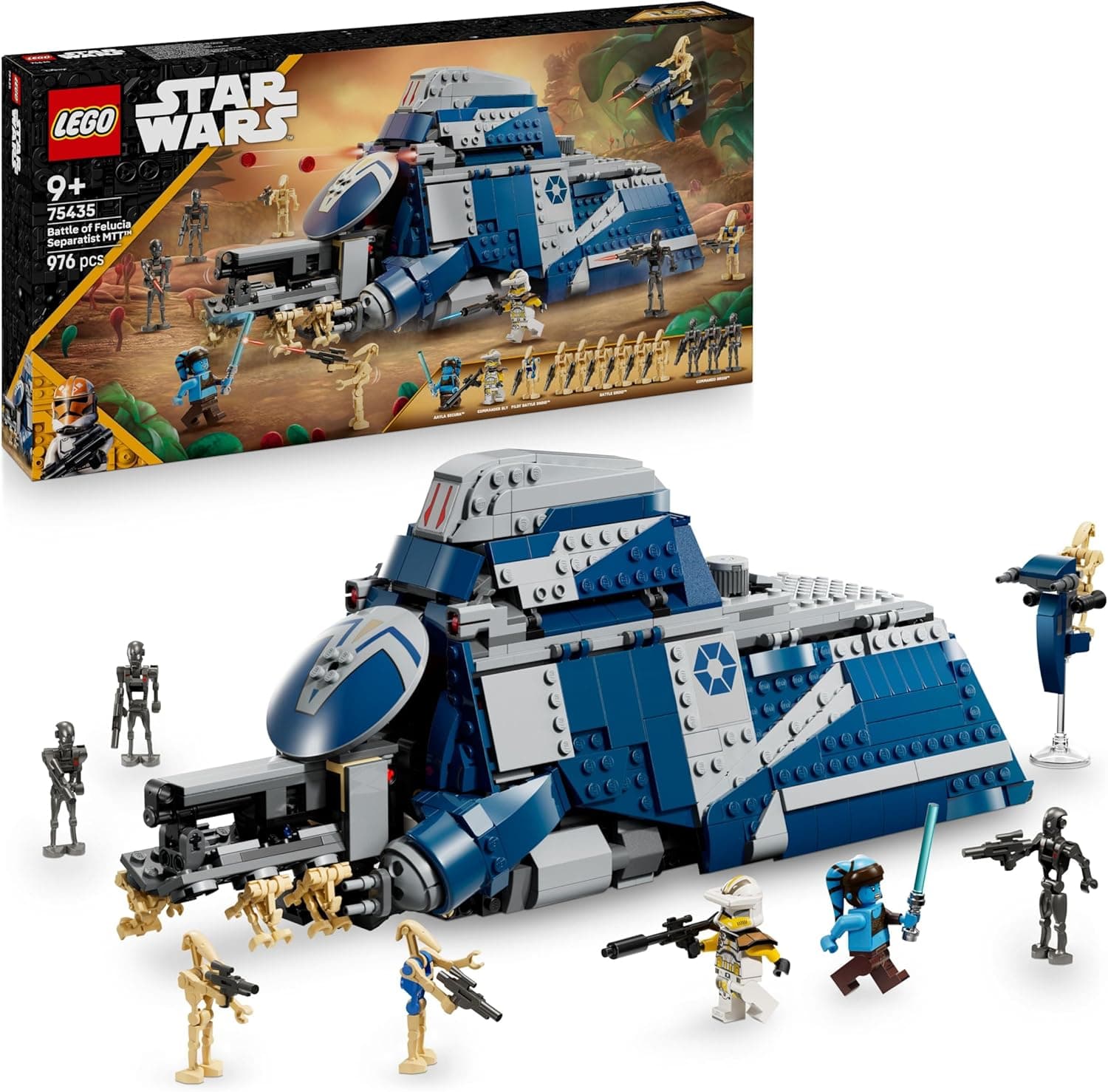 LEGO Star Wars 75435 Battle of Felucia Separatist MTT - Interactive Toy with a Speeder, 2 Minifigures &amp; 10 Droid Figures - Gift for 9+ Year Old Boys &amp; The Clone Wars Fans
