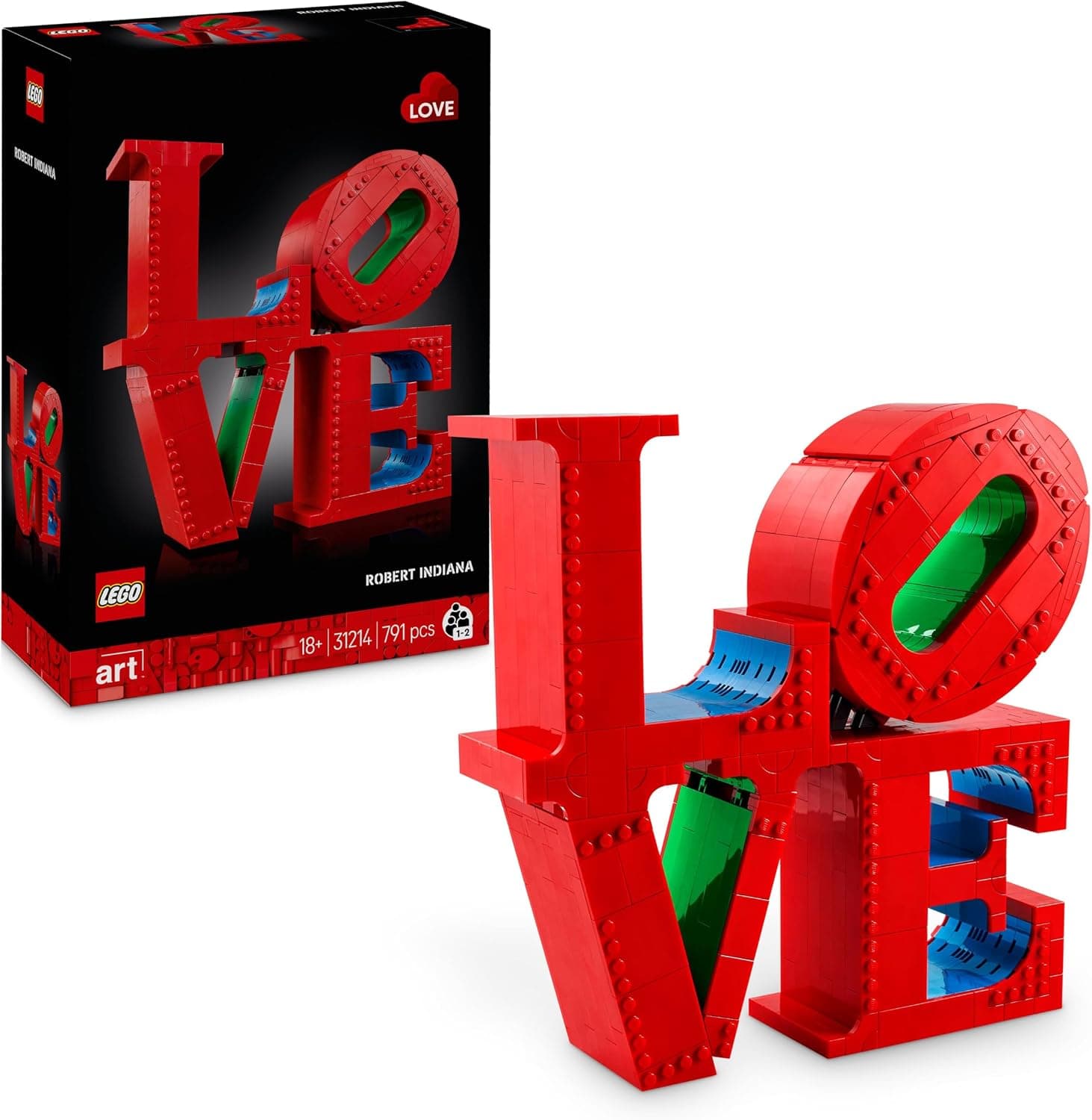 LEGO Art Love - Model Making for Adults - Decorative Art Object for Building - Creative Activity for Women and Men - Gift Idea for Couples - 31214