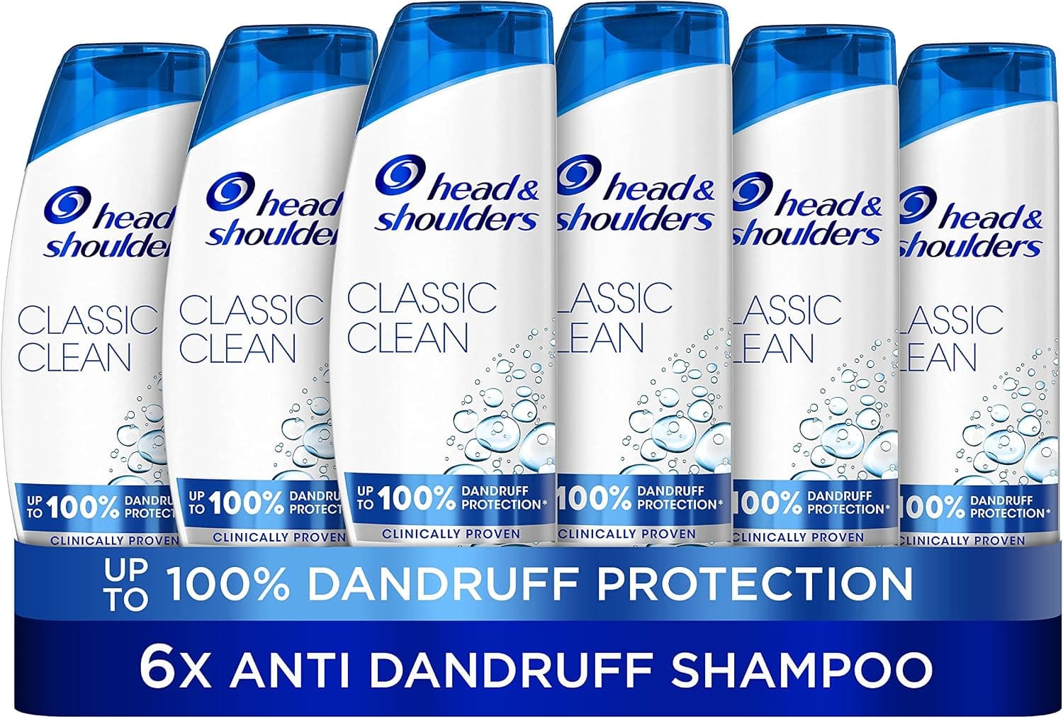 Head &amp; Shoulders Classic Clean Dandruff Shampoo, Pack of 6 ( 6 x 250 ml), Clinically Proven Deep Clean, UK #1 Shampoo