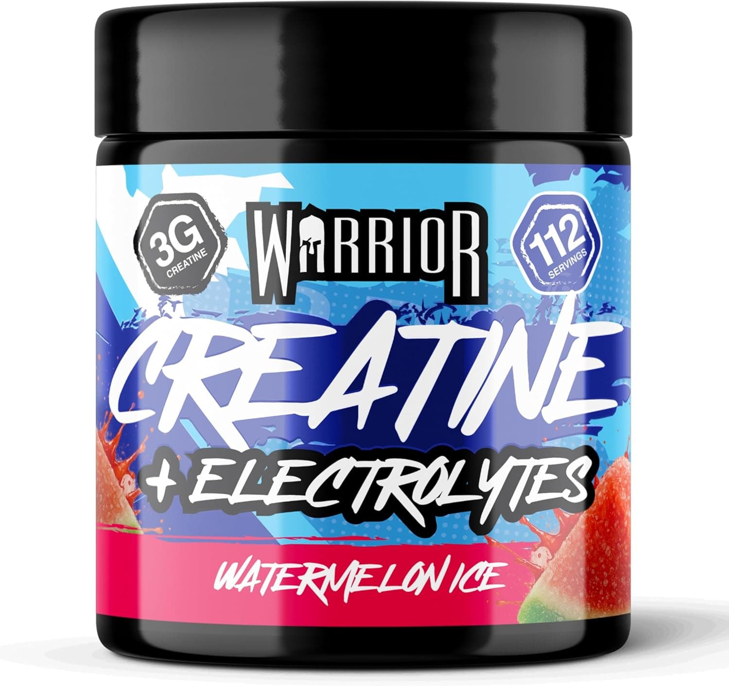 Warrior Creatine Monohydrate + Electrolytes 360g (112 Servings) – Creatine &amp; Electrolyte Powder Drink – Micronised Creatine Powder for Strength, Performance &amp; Hydration – Watermelon